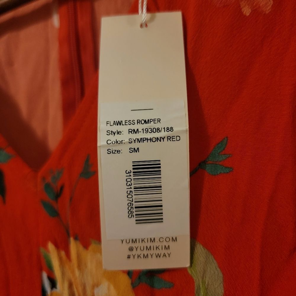 NEW Yumi Kim 'Flawless Romper' Floral Symphonay Red One Piece - Picture 8 of 12
